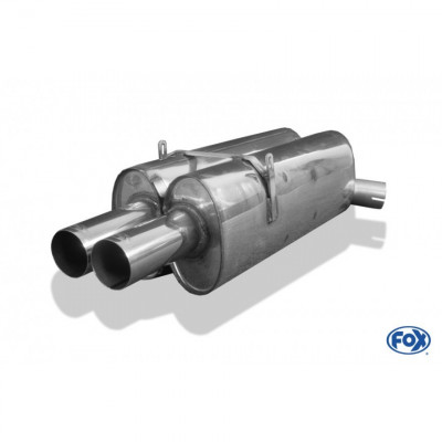 Silencieux arrière doppelbox inox 2x76mm type 10 pour BMW SERIE 3 316/318/320/323/325/328 TYPE E36