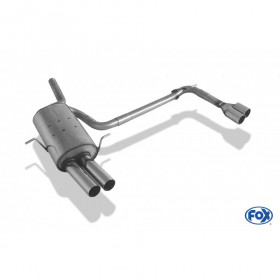 Silencieux arrière duplex inox 2x76mm type 10 pour BMW 316/318 TYPE E46