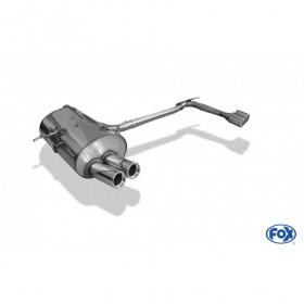 Silencieux arrière duplex D+G inox 2x76mm type 13 pour BMW 320/323/328 TYPE E46 1998-2000