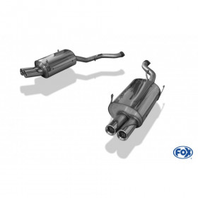 Silencieux arrière duplex inox 2x76mm type 13 pour BMW Z3 M