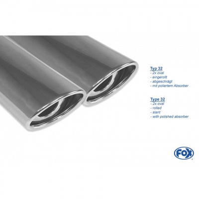 Silent stainless steel rear 2x88x74mm type 33 for DEAWOO LACETTI HAYON