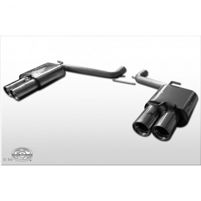 Silencieux arrière duplex inox 2x100mm type 17 pour DODGE CHALLENGER