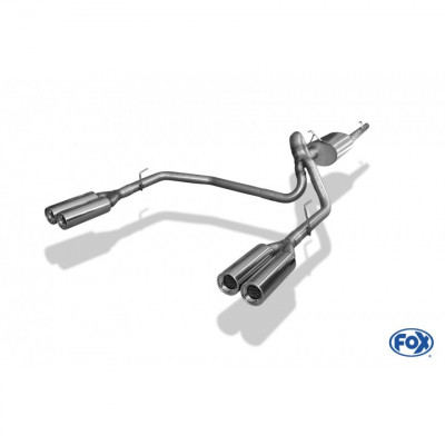 Catback with stainless steel duplex back silencer 2x100mm type 13 for DODGE RAM 1500