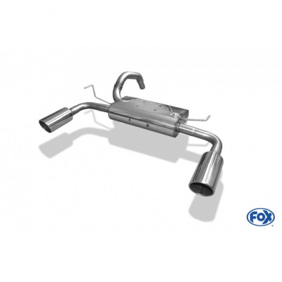 Silent rear duplex stainless steel 1x100mm type 16 for FIAT 500 Abarth