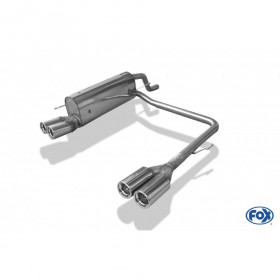 Silent rear duplex stainless steel 2x76mm type 13 for FIAT GRANDE PUNTO TYPE 199