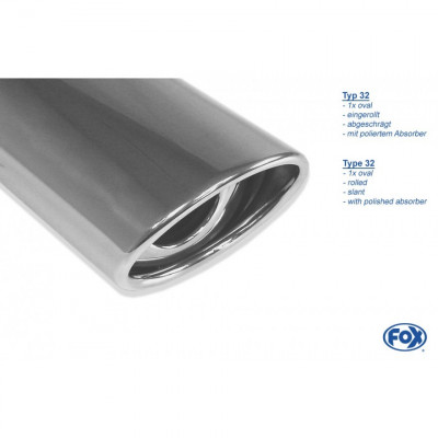 Silent stainless steel rear 1x106x71mm type 33 for FORD C-MAX MK1
