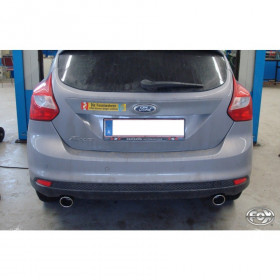 Silencieux arrière duplex inox 1x90mm type 16 pour FORD FOCUS MK3 (HAYON)