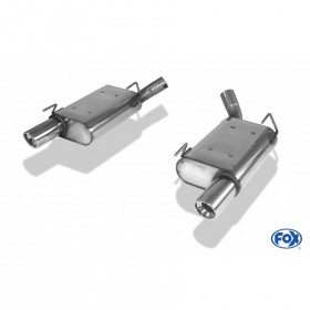 Silencieux arrière duplex inox 1x90mm type 17 pour FORD MUSTANG MK5 GT COUPE