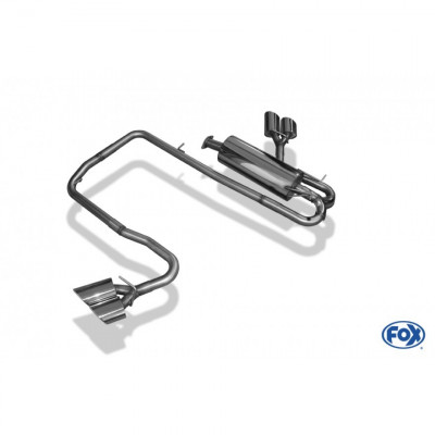 Silencieux arrière duplex sport 100% inox 2x115x85mm type 38 (sidepipe) pour FORD RANGER DOUBLE CABINE (2011-08/2016)