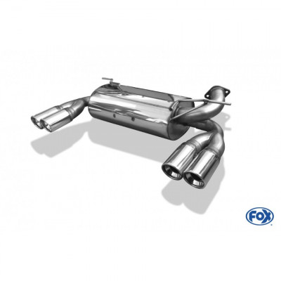 Silent rear duplex stainless steel 2x90mm type 17 for HUMMER H3