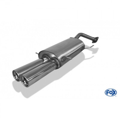 Silencieux arrière inox (avec bride) 2x80mm type 13 pour MAZDA 323 TYPE BG