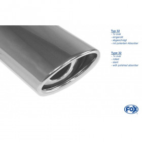 Silent stainless steel rear 1x115x85mm type 33 for MAZDA 2 TYPE DY