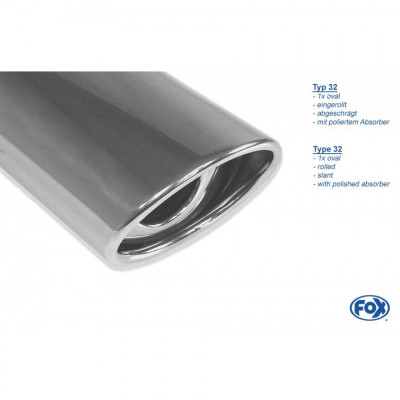 Silencieux arrière inox 1x115x85mm type 33 pour MAZDA 3 TYPE BL