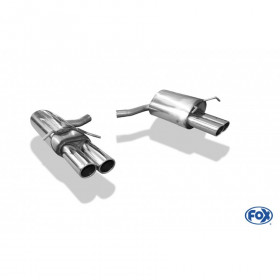 Silencieux arrière duplex inox 2x80mm type 16 pour MERCEDES CLASSE C TYPE W204/S204 SANS PACK AMG