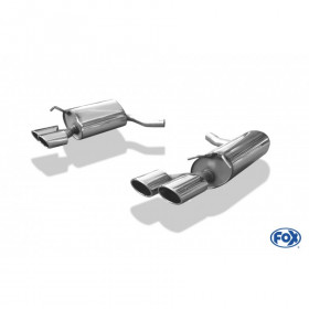 Silencieux arrière duplex inox 2x115x85mm type 32 pour MERCEDES CLASSE C TYPE W204/S204 SANS PACK AMG