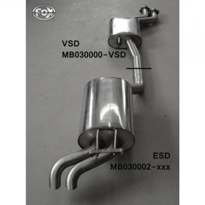 Silencieux Central Mercedes W124 2.6 3.0 - Neuf, Acier Aluminisé, Hayon