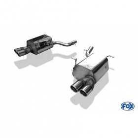 Silencieux arrière duplex inox 2x76mm type 16 pour MERCEDES SLK TYPE R172 AMG LINE