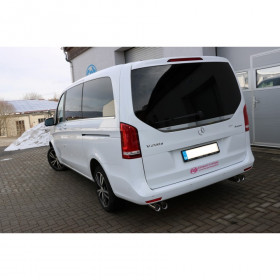 Silent rear duplex stainless steel 2x76mm type 11 for MERCEDES CLASSE V TYPE W447