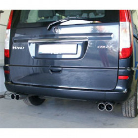 Silencieux arrière duplex inox 2x76mm type 10 pour MERCEDES VITO TYPE 639
