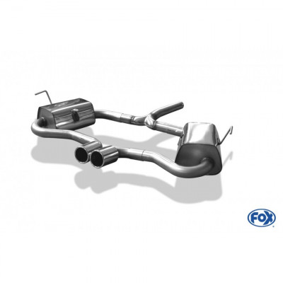 Silent rear duplex stainless steel central output 2x76mm type 12 for MINI COOPER S R53