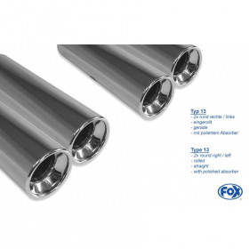 Silent rear duplex stainless steel 2x90mm type 13 for MITSUBISHI COLT TYPE Z30 / CZ3 / CZT 3 PORTES