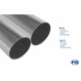 Silent stainless back "Sidepipe" 2x76mm type 10 for MITSUBISHI L200 TYPE KAOT CLUBCAP 2 PORTES