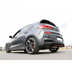 Silencieux arrière duplex inox avec valves 1x129x106mm type 44 (noir brillant) pour HYUNDAI I30 N PERFORMANCE