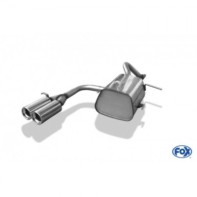 Silent rear stainless steel central output 2x76mm type 13 for NISSAN MICRA TYPE K11