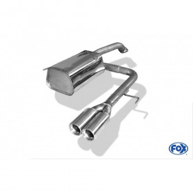 Silent rear stainless steel central output 2x76mm type 13 for NISSAN MICRA TYPE K12