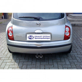 Silent rear stainless steel central output 2x76mm type 13 for NISSAN MICRA TYPE K12