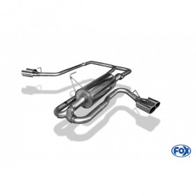 Silent rear duplex stainless steel sidepipe 2x90mm type 16 for NISSAN NAVARA D40