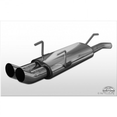Silent stainless steel 2x76mm type 18 for OPEL ASTRA F CC (with 3 suspension points)