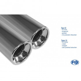 Silent rear duplex stainless steel 2x76mm type 13 for OPEL ASTRA H CARAVAN TURBO
