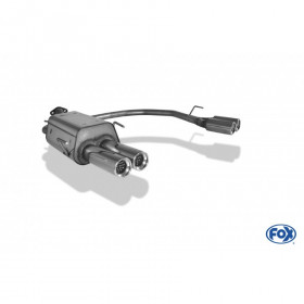 Silencieux arrière duplex inox 2x80mm type 13 pour OPEL ASTRA G CC (Ø63.5mm)