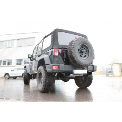 Silencieux arrière duplex inox 1x100mm type 25 (noir brillant) pour JEEP WRANGLER III TYPE JK