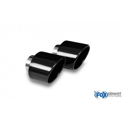 Kit embouts d'échappement inox 1x129x106mm type 32 noir brillant pour HYUNDAI I30 BERLINE N PERFORMANCE