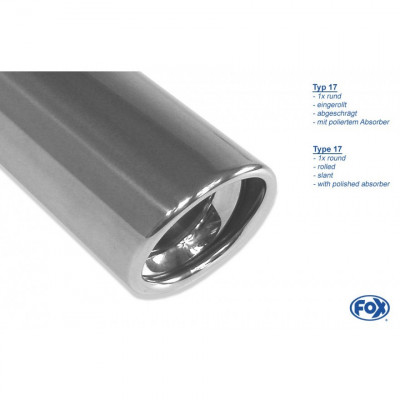 Silent rear duplex stainless steel 1x90mm type 17 for OPEL VECTRA C BERLINE/GTS