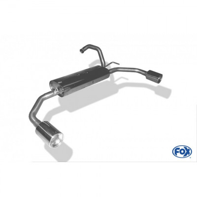 Silencieux arrière duplex inox 1x90mm type 13 pour PEUGEOT 107