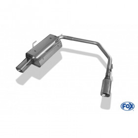 Silencieux arrière duplex inox 1x88x79mm type 71 pour PEUGEOT 206/206CC