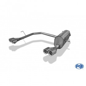 Silent rear duplex stainless steel 2x76mm type 13 for PEUGEOT 208 GTI