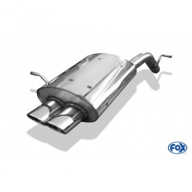 Silencieux arrière inox 2x106x71mm type 33 pour PEUGEOT 407