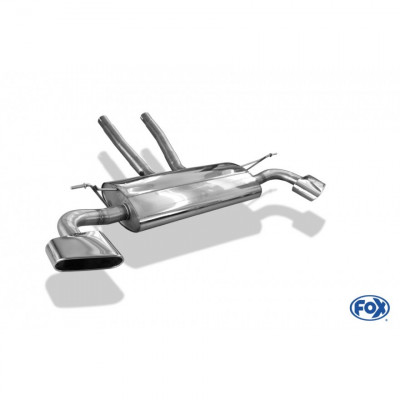 Silencieux arrière duplex inox 1x220x80mm type 49 pour PORSCHE CAYENNE 957/9PA