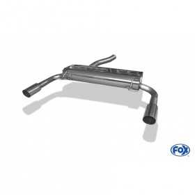 Silencieux arrière duplex inox 1x76mm type 14 pour RENAULT CLIO III SPORT