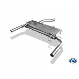 Silencieux arrière duplex inox 1x50mm type 10 pour RENAULT CLIO III SPORT FACELIFT