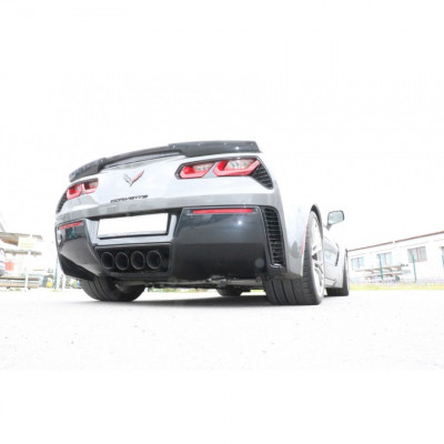 Silent stainless steel rear with 4x100mm type 25 "Black Pipes" for CORVETTE C7