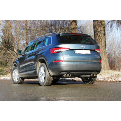Silencieux arrière duplex inox 2x80mm type 25 pour SKODA KODIAQ 4x4 (avec découpe de PC AR)