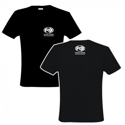 T-Shirt FOX de couleur noire avec logo blanc