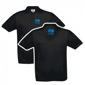 Black FOX polo with blue logo