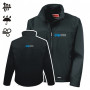 Black FOX "Softshell" jacket with blue/white logo