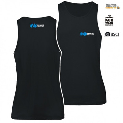 Black FOX sleeveless T-shirt with blue/white logo